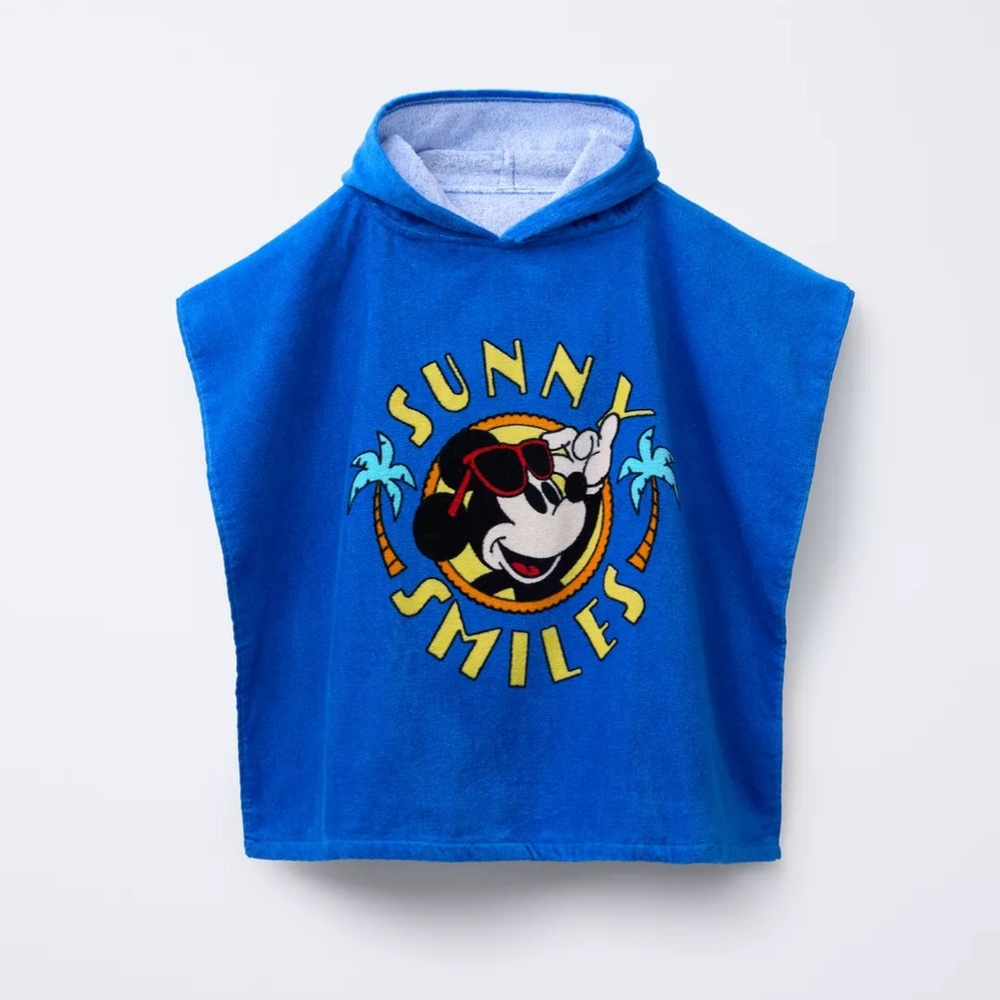 ZARA MICKEY MOUSE DISNEY TERRYCLOTH PONCHO